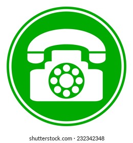 Phone button on white background. Vector illustration.