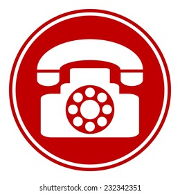 Phone button on white background. Vector illustration.