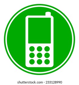 Phone button on white background. Vector illustration.