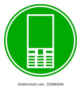 Phone button on white background. Vector illustration.