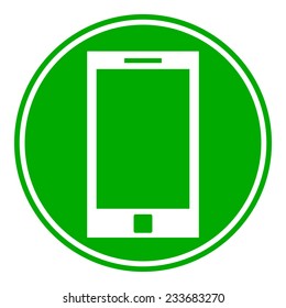 Phone button on white background. Vector illustration.