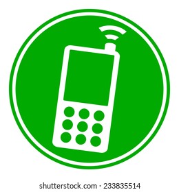 Phone button on white background. Vector illustration.