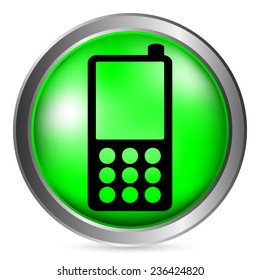 Phone button on white background. Vector illustration.