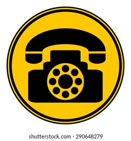 Phone button on white background. Vector illustration.