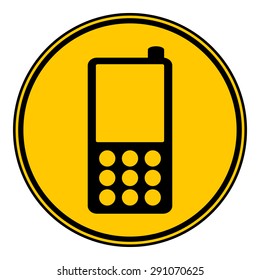 Phone button on white background. Vector illustration.