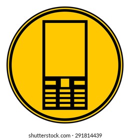 Phone button on white background. Vector illustration.