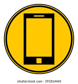 Phone button on white background. Vector illustration.