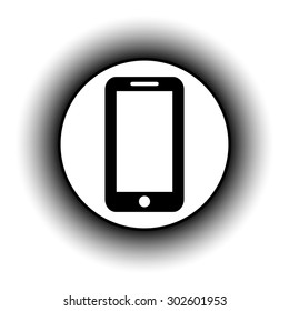 Phone button on white background. Vector illustration.