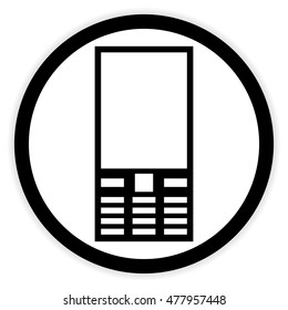 Phone button on white background. Vector illustration.