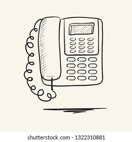 Phone with buttons. Hand drawn vector illustration.