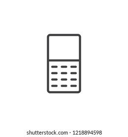 Phone with buttons outline icon. linear style sign for mobile concept and web design. Cellphone simple line vector icon. Symbol, logo illustration. Pixel perfect vector graphics