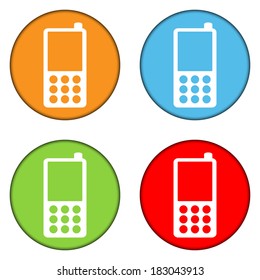 Phone buttons set on white background