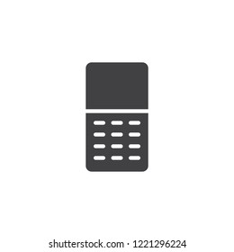 Phone with buttons vector icon. filled flat sign for mobile concept and web design. Cellphone simple solid icon. Symbol, logo illustration. Pixel perfect vector graphics