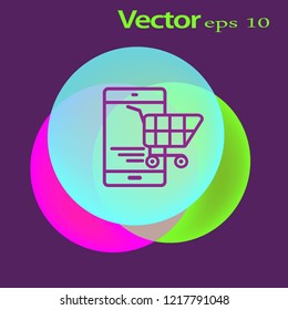 phone buy over shopping icons background vector illustration