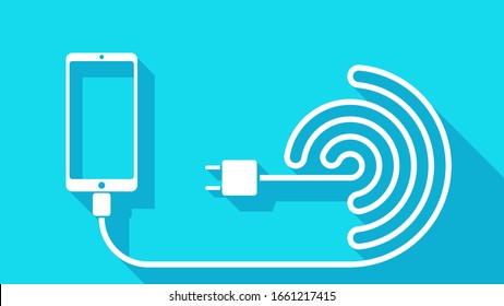 phone with cable drop shadow