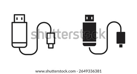 Phone cable icon Design Illustrations. editable web icons