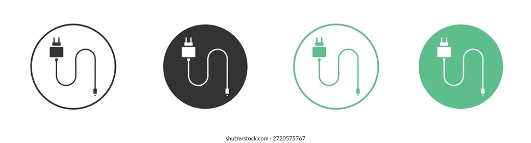 Pictogramas de icono de cable de teléfono. Vector EPS 10