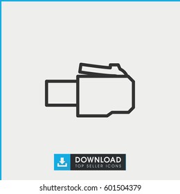 phone cable icon. simple outline phone cable vector icon. on white background.