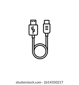 Phone cable icon, symbolizing connectivity, charging, and essential mobile device accessories