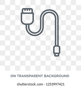 Phone cable icon. Trendy flat vector Phone cable icon on transparent background from Internet Security and Networking collection. High quality filled Phone cable symbol use for web and mobile