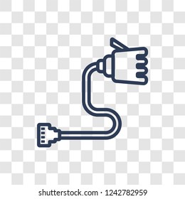 Phone cable icon. Trendy linear Phone cable logo concept on transparent background from Internet Security and Networking collection