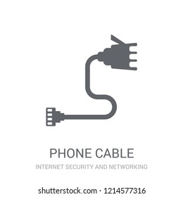 Phone cable icon. Trendy Phone cable logo concept on white background from Internet Security and Networking collection. Suitable for use on web apps, mobile apps and print media.
