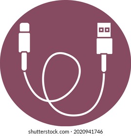 Cable de teléfono, ilustración, vector sobre fondo blanco.
