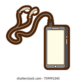 phone and cable with plug and earphone sound gadget