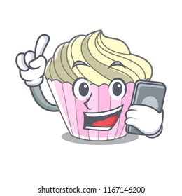 With phone cake meringue with in character cartoon