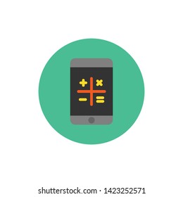 phone with calculator app vector icon