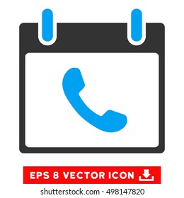 Phone Calendar Day icon. Vector EPS illustration style is flat iconic bicolor symbol, blue and gray colors.
