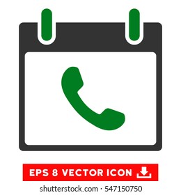 Phone Calendar Day icon. Vector EPS illustration style is flat iconic bicolor symbol, green and gray colors.