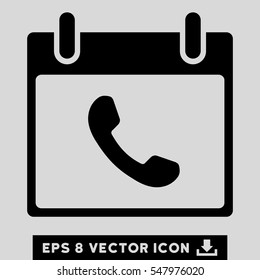 Phone Calendar Day icon. Vector EPS illustration style is flat iconic symbol, black color.