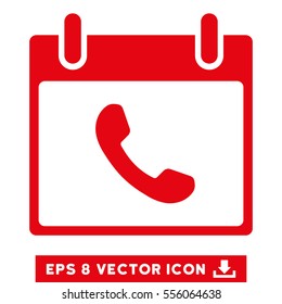 Phone Calendar Day icon. Vector EPS illustration style is flat iconic symbol, red color.