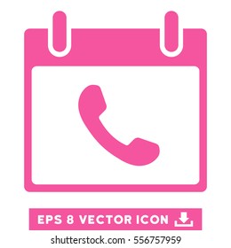 Phone Calendar Day icon. Vector EPS illustration style is flat iconic symbol, pink color.