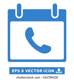 Phone Calendar Day icon. Vector EPS illustration style is flat iconic symbol, cobalt color.