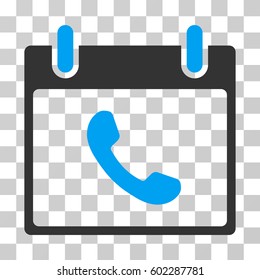 Phone Calendar Day icon. Vector illustration style is flat iconic bicolor symbol, blue and gray colors, transparent background. Designed for web and software interfaces.