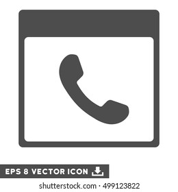 Phone Calendar Page icon. Vector EPS illustration style is flat iconic symbol, gray color.