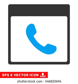 Phone Calendar Page icon. Vector EPS illustration style is flat iconic bicolor symbol, blue and gray colors.
