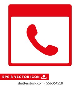 Phone Calendar Page icon. Vector EPS illustration style is flat iconic symbol, red color.