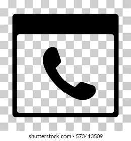 Phone Calendar Page icon. Vector illustration style is flat iconic symbol, black color, transparent background. Designed for web and software interfaces.