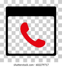Phone Calendar Page icon. Vector illustration style is flat iconic bicolor symbol, intensive red and black colors, transparent background. Designed for web and software interfaces.
