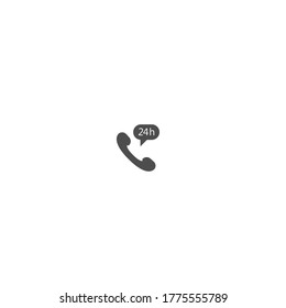 Telefon-Anruf 24 Stunden Symbol Symbol-Vektorgrafik-Vorlage