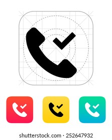 Phone call accept icon. Vector illustration.