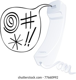 phone call with anger and insults, vector