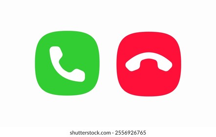 phone call answer reject buttons icon sign vector