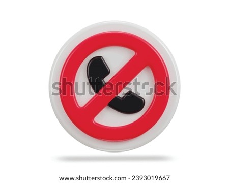 phone call ban, block 3d rendering vector icon illustration