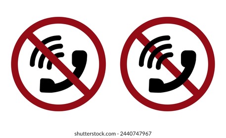 phone call ban prohibit icon. Not allowed to call . Forbidden cold call