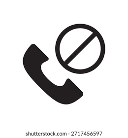 Telefonanruf blockiert oder verweigert einfaches durchgehendes Symbol.