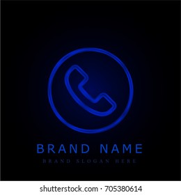 Phone call blue chromium metallic logo